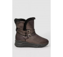 Уггі жіночі зі штучним хутром всередині, колір коричневий, 131R747