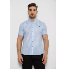 Рубашка мужская в полоску, цвет бело-голубой, 214R835