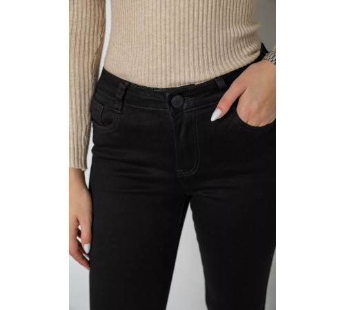 Джинсы женские стрейч, цвет черный, 214R1449