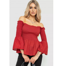 Блуза однотонна, колір теракотовий, 244R254-1