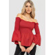 Блуза однотонна, колір теракотовий, 244R254-1