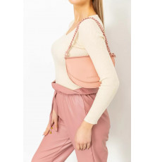 Женская кофта в рубчик, цвет кремовый, 131R122-1