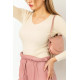Женская кофта в рубчик, цвет кремовый, 131R122-1