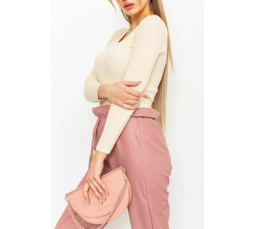 Женская кофта в рубчик, цвет кремовый, 131R122-1