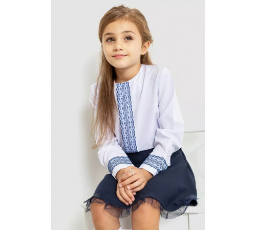 Блузка ошатна для дівчаток, колір біло-синій, 172R204-1