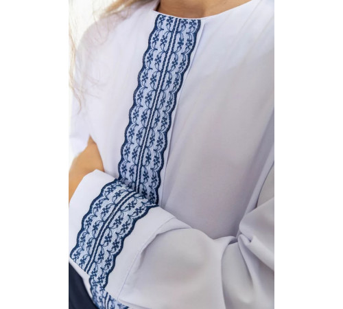 Блузка ошатна для дівчаток, колір біло-синій, 172R204-1