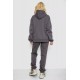 Спортивный женский костюм на флисе на молнии, цвет серый, 247R1060