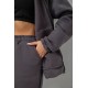 Спортивный женский костюм на флисе на молнии, цвет серый, 247R1060