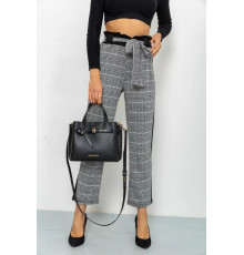 Жіночі вкорочені штани, в клітку з лампасами колір Сірий, 172R9314-1