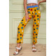 Літні жіночі штани, гірчичного кольору в принт, 172R064