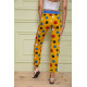 Літні жіночі штани, гірчичного кольору в принт, 172R064