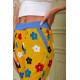 Літні жіночі штани, гірчичного кольору в принт, 172R064