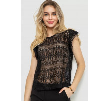 Блуза гипюровая, цвет черный, 244R093