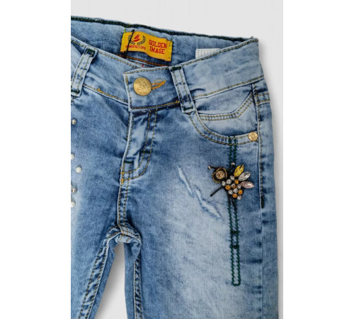 Капрі джинсові для дівчаток, колір темно-блакитний, 247R1604