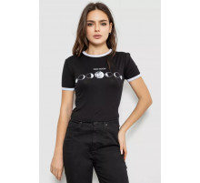 Футболка-топ женская с принтом, цвет черный, 244R614