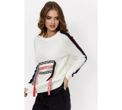 Светр жіночий в'язаний, колір білий, 167R1007