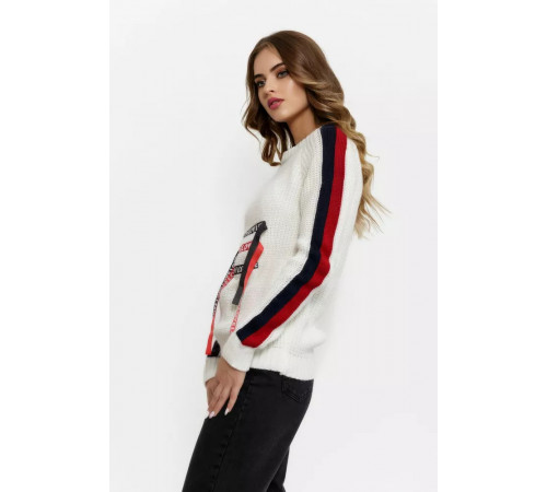 Светр жіночий в'язаний, колір білий, 167R1007