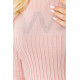Платье вязаное в рубчик, цвет пудровый, 204R173