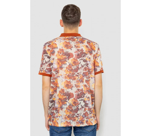 Поло мужское с принтом, цвет терракотовый, 247R308
