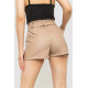 Шорти жіночі класичні екошкіра, колір бежевий, 190R003-5