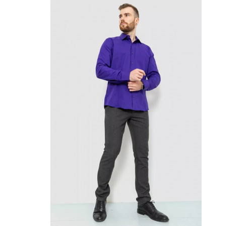 Сорочка чоловіча однотонна, колір фіолетовий, 214R7081