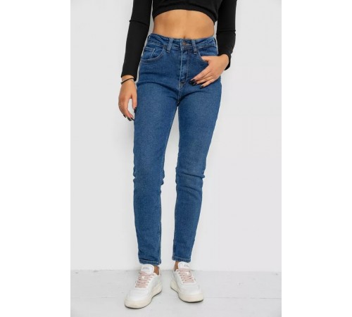 Джинси жіночі Mom-fit стрейч, колір синій, 244R1152 Джинси жіночі Mom-fit стрейч, колір синій, 244R1152