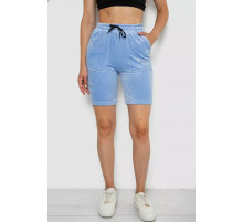 Шорти жіночі  велюрові, колір блакитний, 238R58169-2
