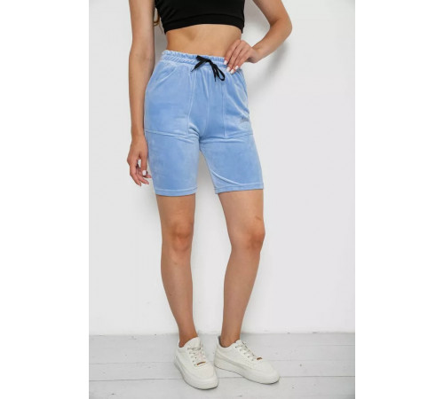 Шорты женские велюровые, цвет голубой, 238R58169-2.