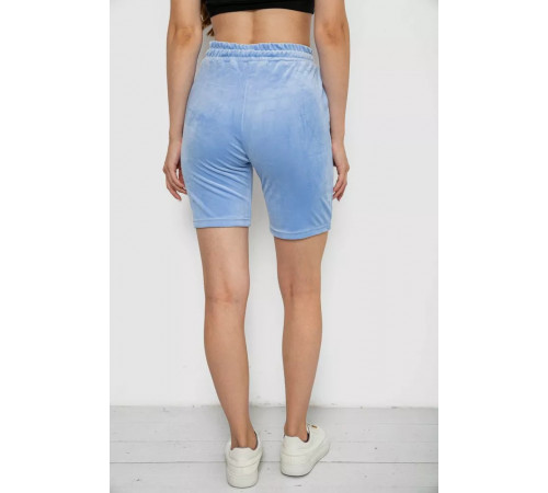 Шорты женские велюровые, цвет голубой, 238R58169-2.