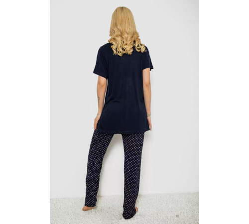 Піжама жіноча з принтом, колір синій, 243R7082