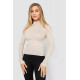 Водолазка женская в рубчик, цвет светло-бежевый, 214R91306.