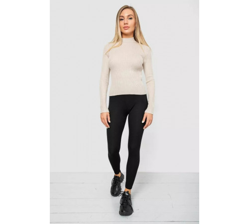 Водолазка женская в рубчик, цвет светло-бежевый, 214R91306.