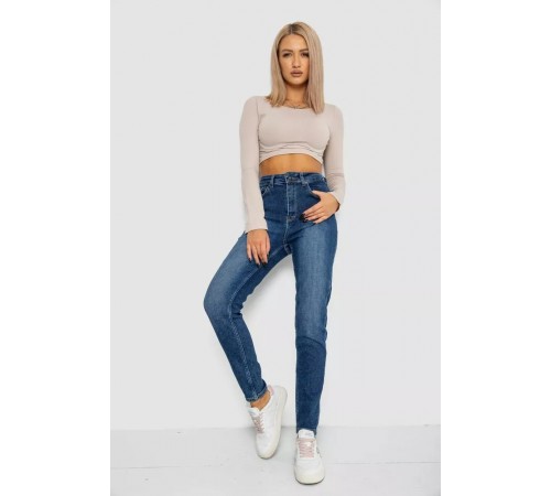 Джинси жіночі Mom-fit стрейч, колір синій, 244R1143 Джинси жіночі Mom-fit стрейч, колір синій, 244R1143