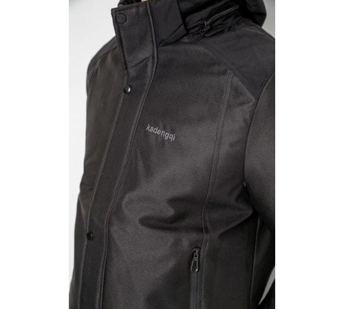 Куртка мужская демисезонная с капюшоном, цвет черный, 214R22015