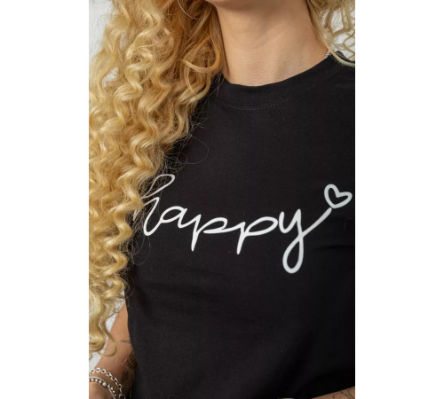 Женская футболка с принтом, цвет черный, 241R126