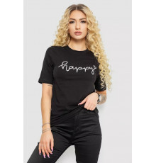 Женская футболка с принтом, цвет черный, 241R126