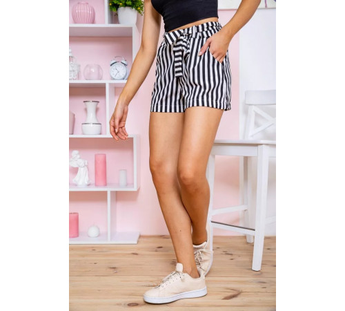 Женские шорты, в черно-белую полоску, 172R009-1.