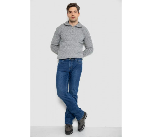 Джинсы мужские на флисе, цвет синий, 254R2402.
