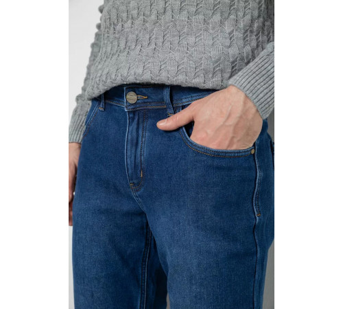 Джинсы мужские на флисе, цвет синий, 254R2402.
