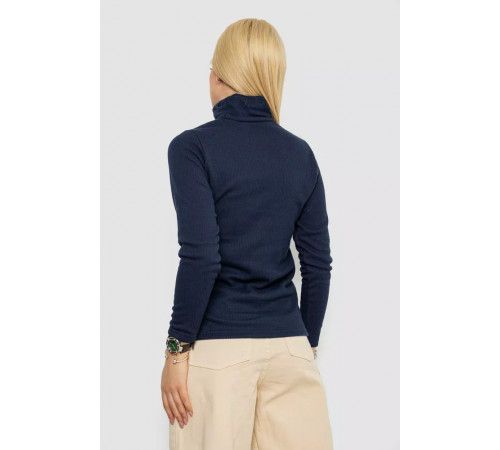 Женский гольф на флисе в рубчик, цвет темно-синий, 238R329