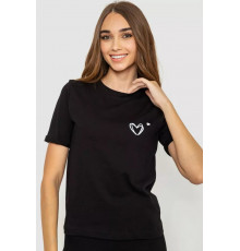 Женская футболка с принтом, цвет черный, 241R122.