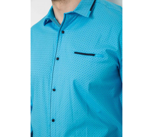 Сорочка чоловіча з принтом, колір блакитний, 214R7497