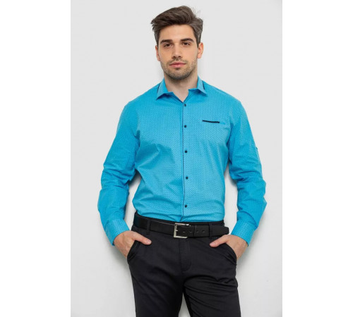 Сорочка чоловіча з принтом, колір блакитний, 214R7497