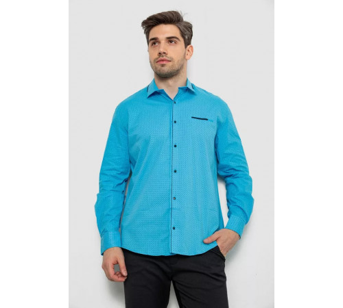Сорочка чоловіча з принтом, колір блакитний, 214R7497