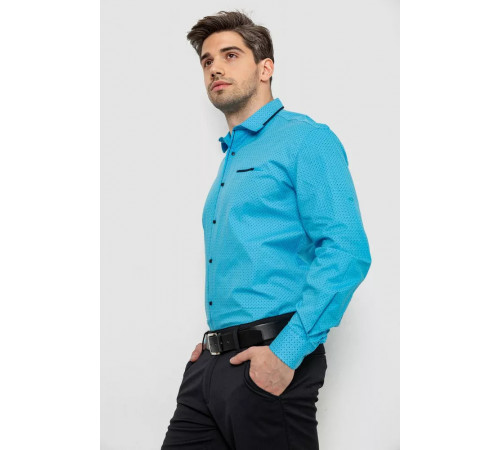 Сорочка чоловіча з принтом, колір блакитний, 214R7497