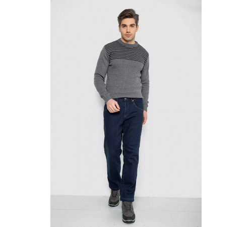 Джинси чоловічі утеплені на флісі, колір синій, 129R9834-1