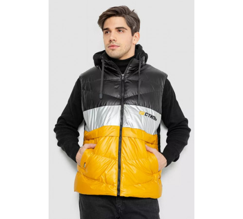 Жилетка мужская демисезонная, цвет черно-желтый, 244R990013.