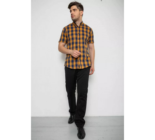 Сорочка чоловіча в клітку, колір коричневий, 214R834