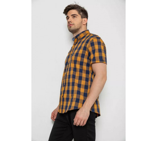 Сорочка чоловіча в клітку, колір коричневий, 214R834