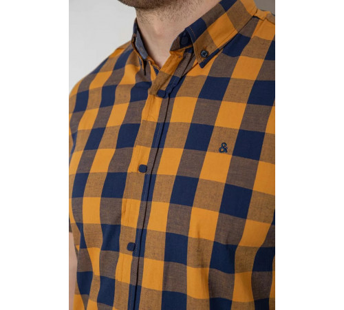 Сорочка чоловіча в клітку, колір коричневий, 214R834